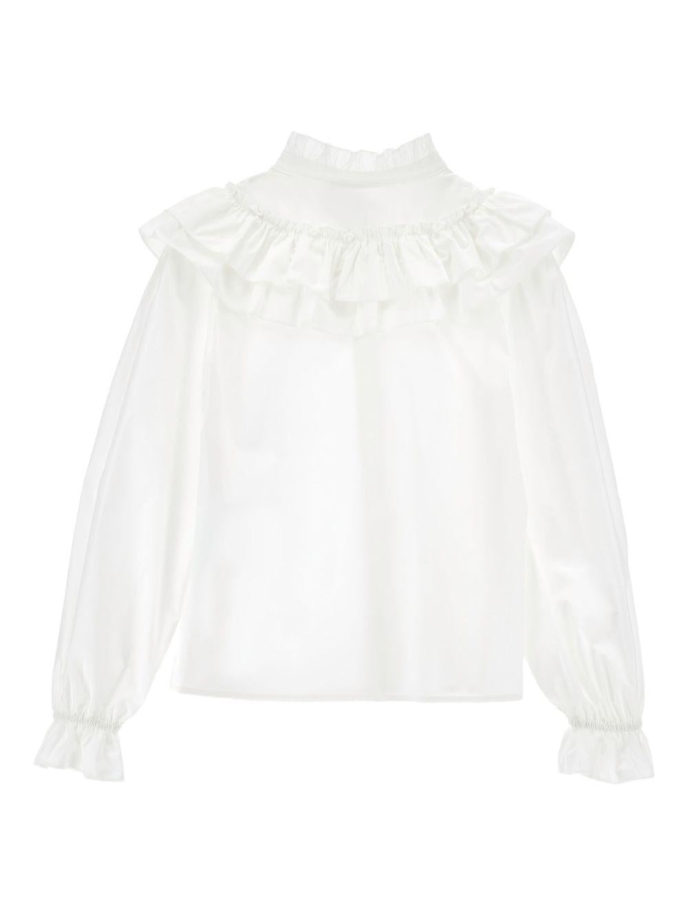 Blusa per bambina Philosophy Di Lorenzo Serafini Kids bianca con ruches I1F305 6116 P001 PHILOSOPHY