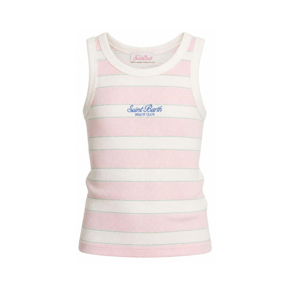 Canotta da donna MC2 Saint Barth rosa con motivo a righe orizzontali AAD001 01906L MC2 ST. BARTH