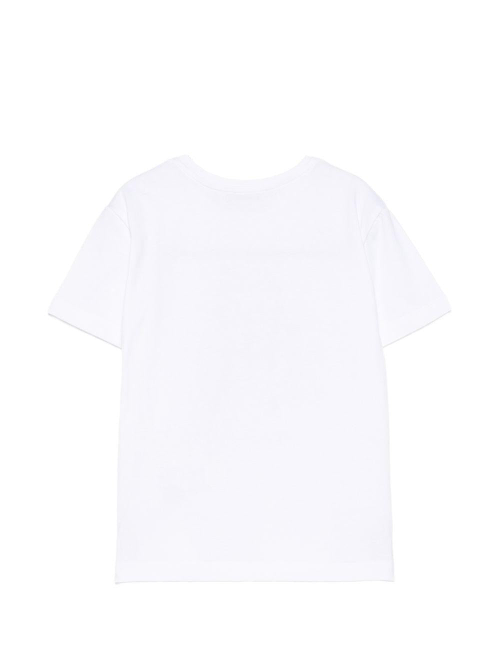 T-shirt per bambino Roberto Cavalli Kids bianca con stampa grafica CBP26138TS WHITE ROBERTO CAVALLI KIDS