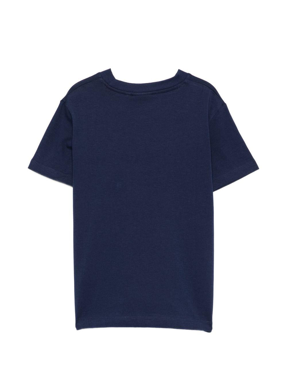 T-shirt per bambino Hugo Kids blu con logo sul davanti G01019 85C Hugo KIDS