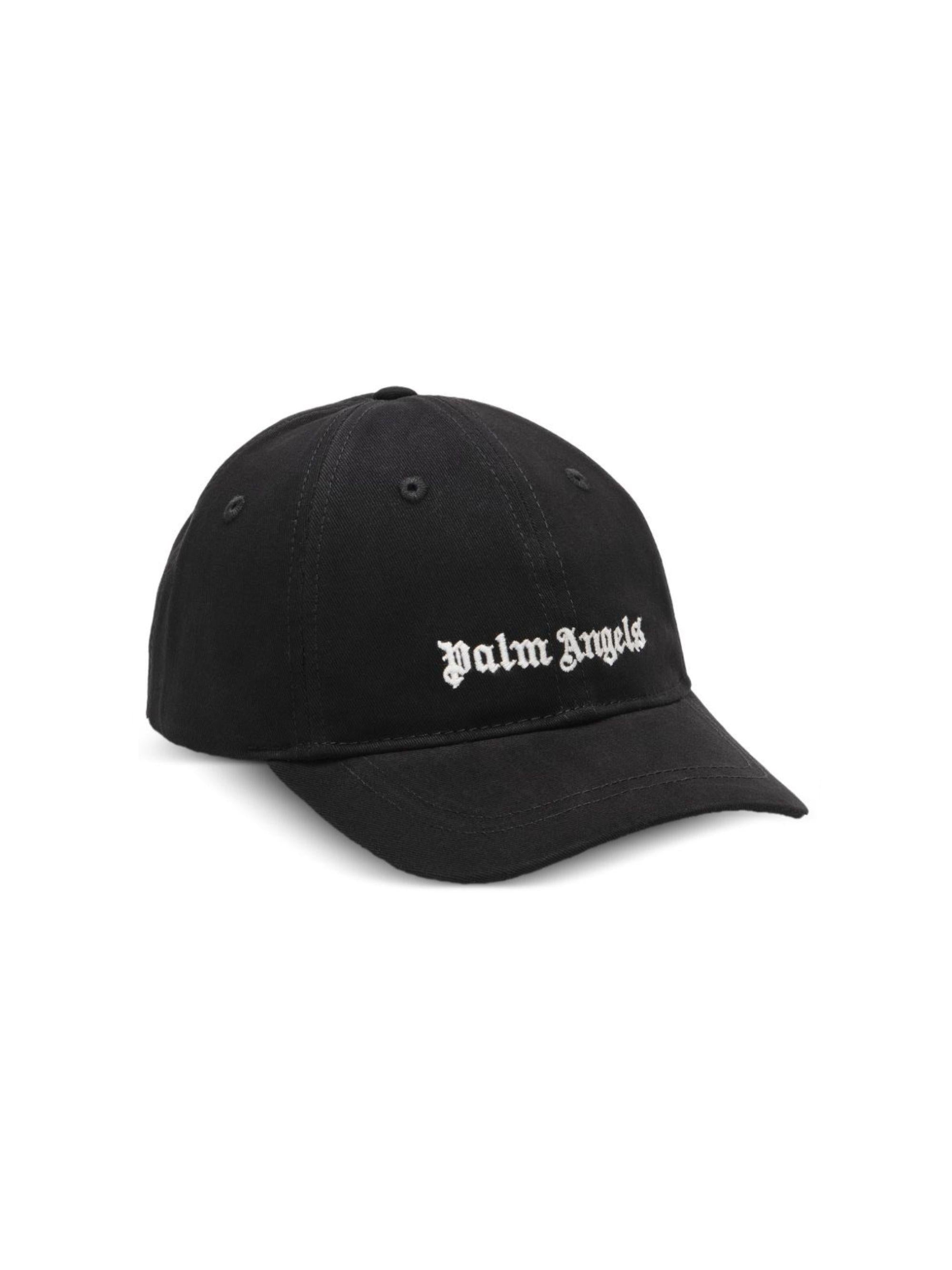 Cappello da baseball per bambino Palm Angels Kids nero con logo sul davanti PBLB002S26FAB003 110 PALM ANGELS KIDS