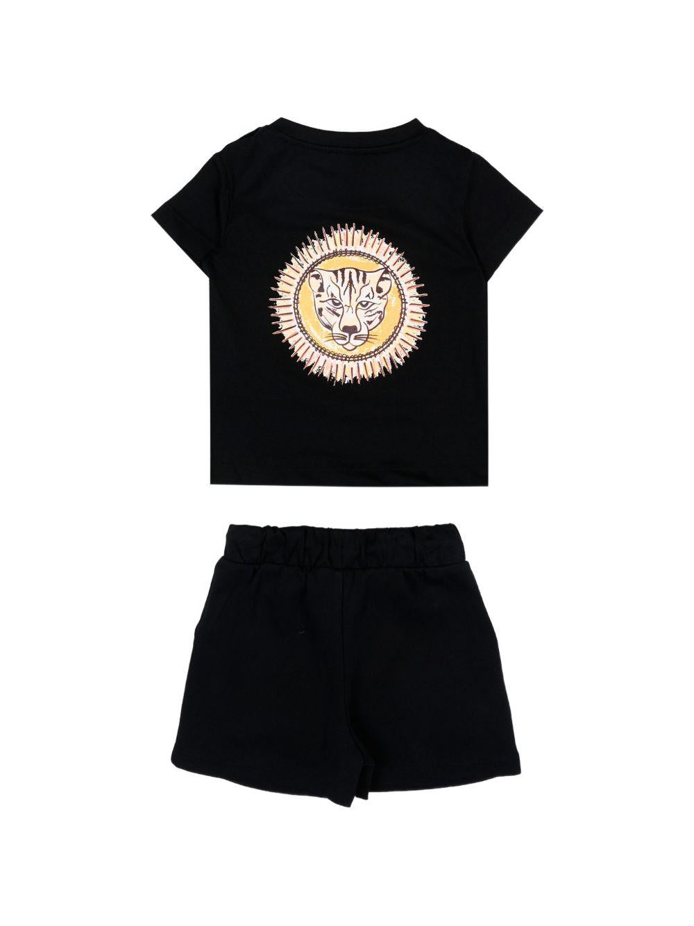 Completo per neonato Just Cavalli Kids nero con stampa grafica JIP26090CJ BLACK ROBERTO CAVALLI KIDS