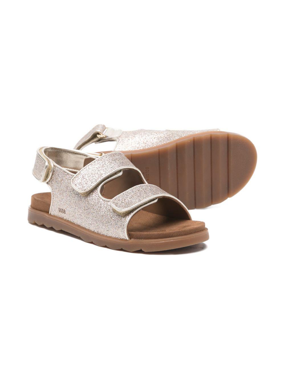 Sandali per bambina Golden Goose Kids argento con finitura glitterata F00965F007670 55661 GOLDEN GOOSE KIDS