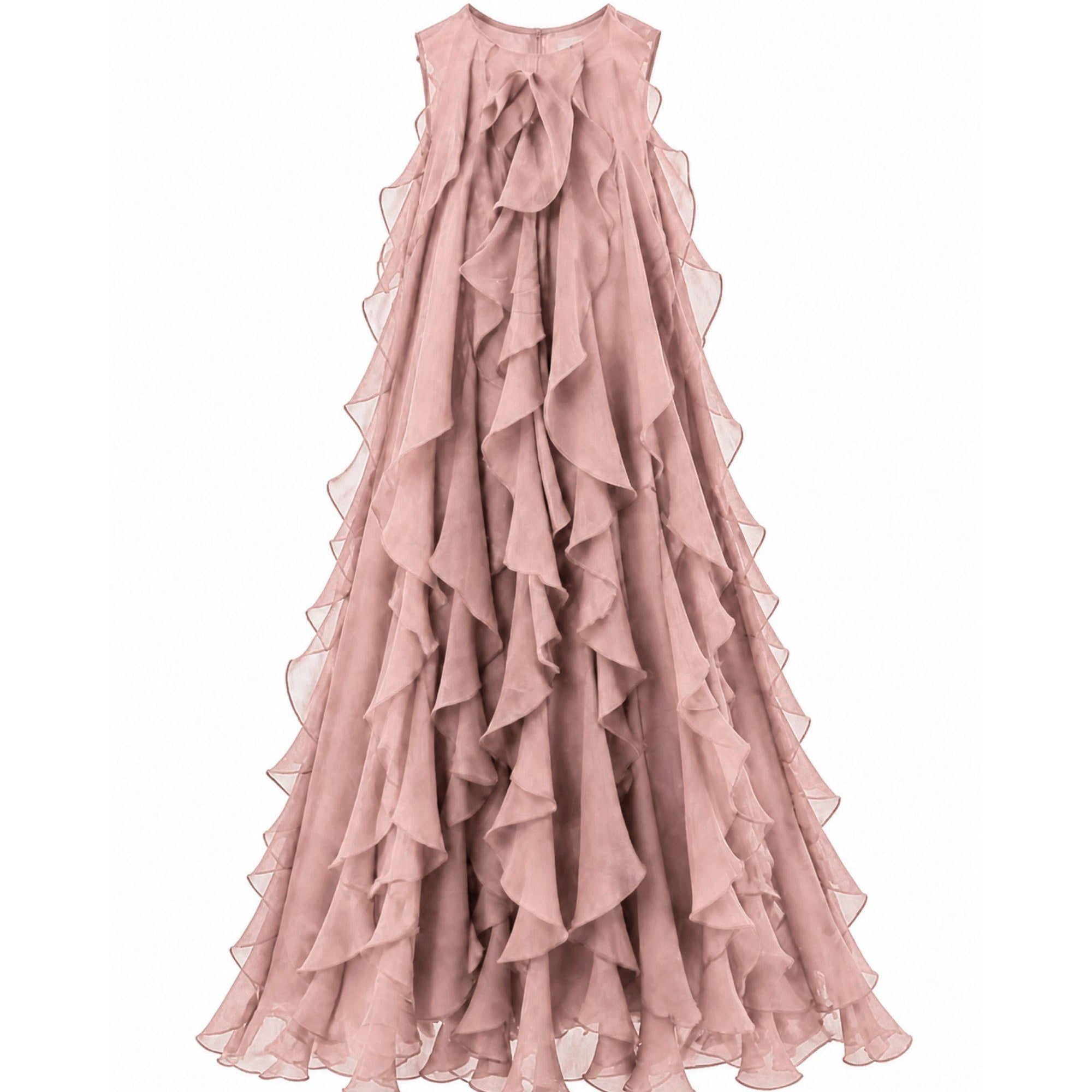 Abito per bambina Maison Ava Kids rosa con design drappeggiante MA SS26 GC25 PINK MAISON AVA KIDS