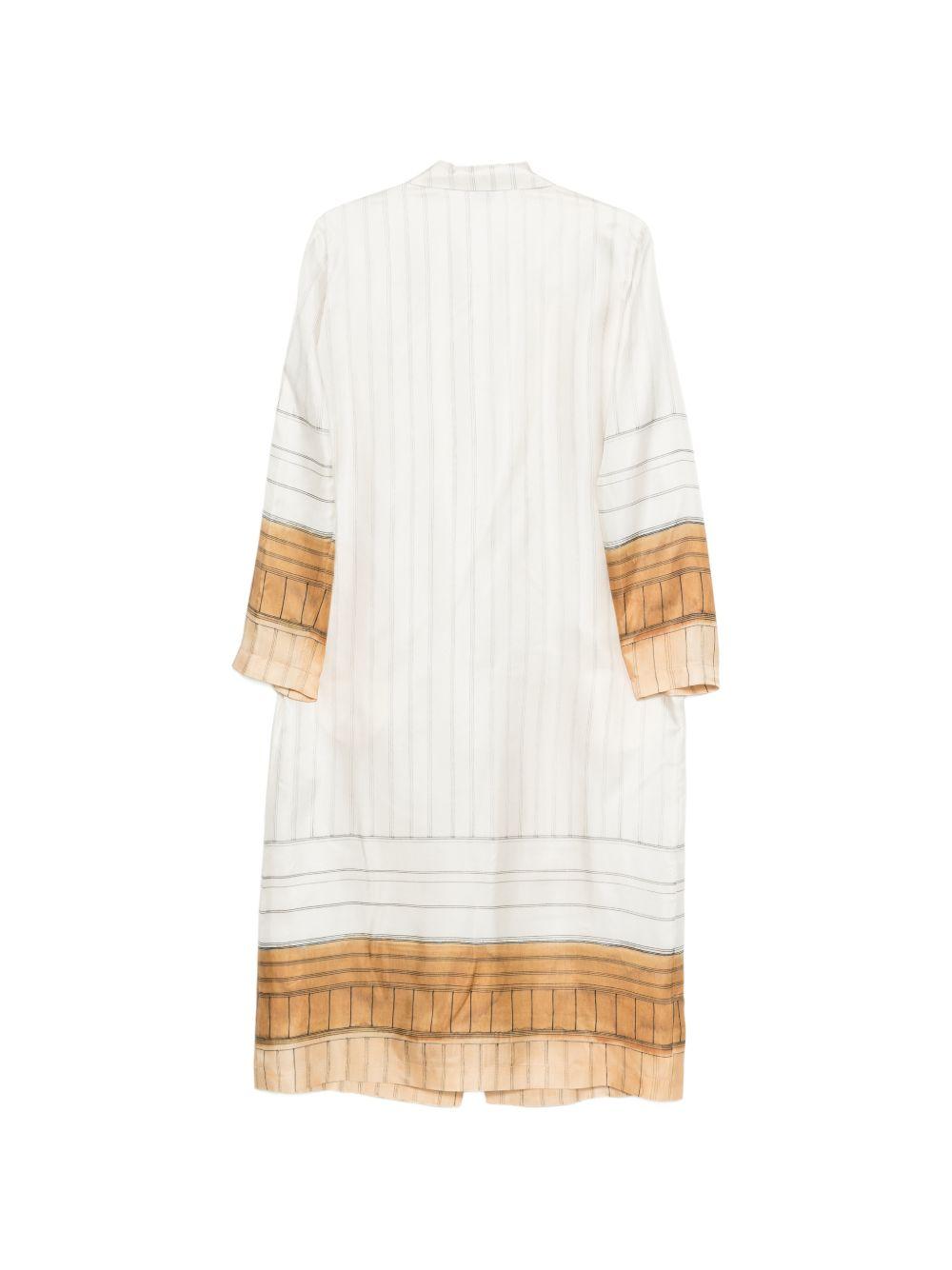 Abito chemisier per donna Alyisi beige con design a righe 116915 P6063 GESSO ALYSI
