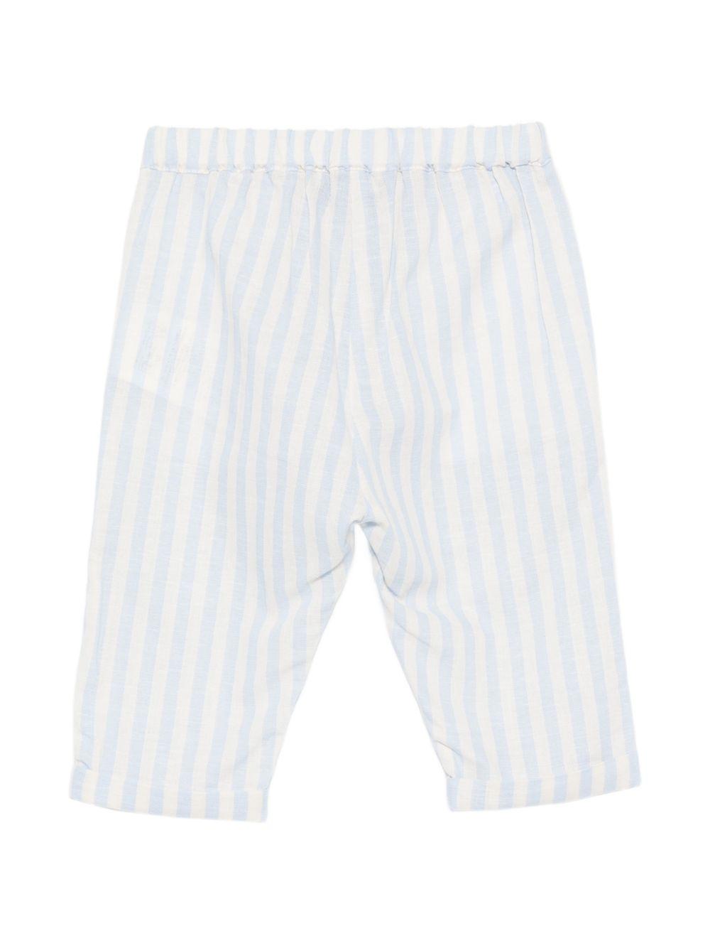 Pantaloni per neonato Moschino Kids azzurro con motivo a righe MUP05ULUE01 86024 MOSCHINO KIDS