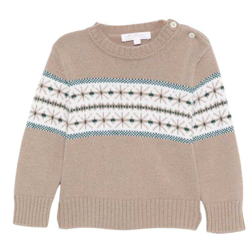 Maglione per neonato Mariella Ferrari beige con decorazione ricamata MGF6 150 MARIELLA FERRARI