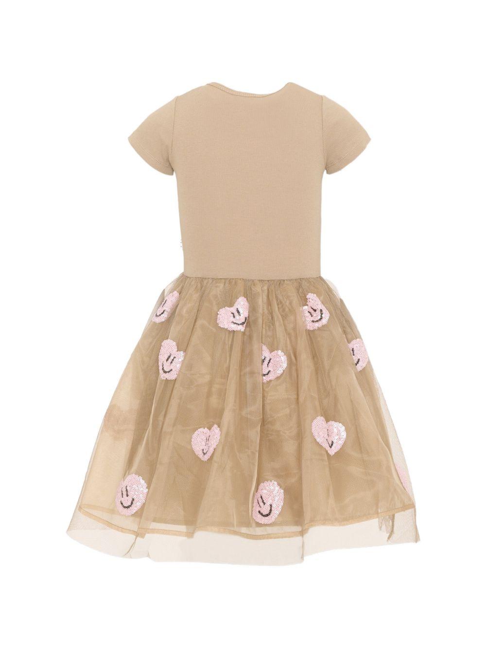 Abito per bambina Molo Kids beige con gonna in tulle con applicazioni 2W26E101 5732 MOLO KIDS
