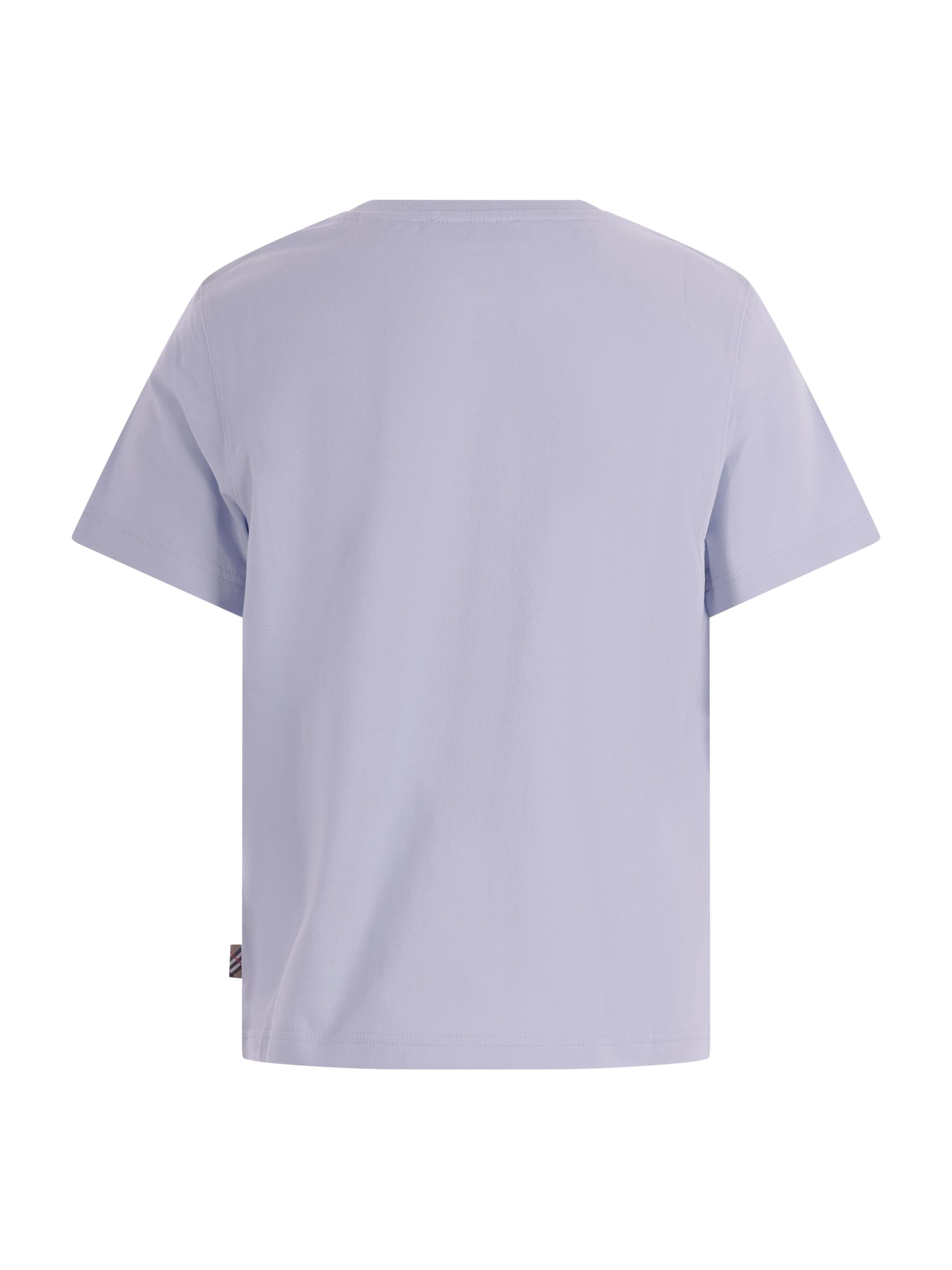 T-shirt per bambino Burberry Kids celeste con stampa grafica sul davanti 8117302 A2165 BURBERRY KIDS