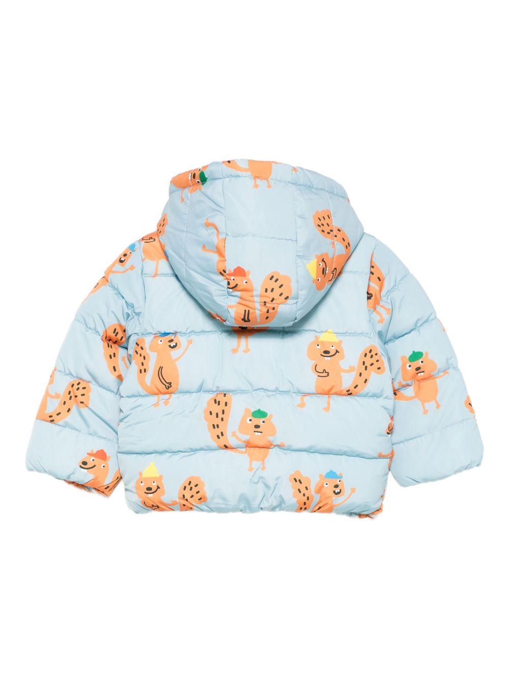 Piumino per neonato Stella McCartney Kids azzurro con stampa scoiattoli TX2547 Z3224 670MC STELLA McCARTNEY KIDS