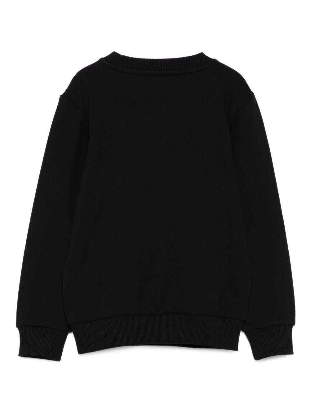 Felpa per bambino Balmain Kids nero con logo ricamato BX4Q50 Z3183 930NE BALMAIN KIDS