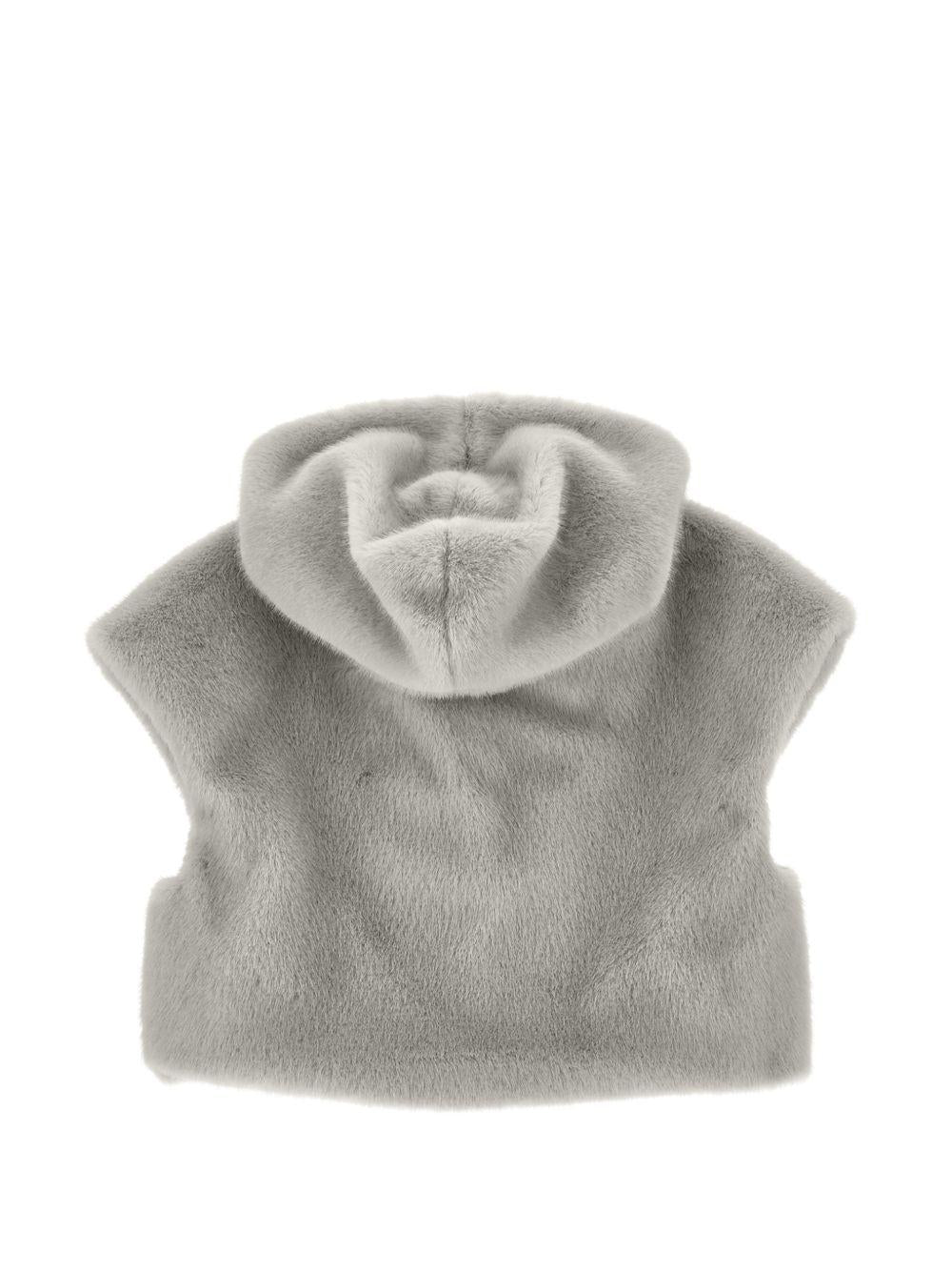 Gilet per bambina Monnalisa Kids grigio con design in pelliccia sintetica 17H105 8034 0032 MONNALISA KIDS