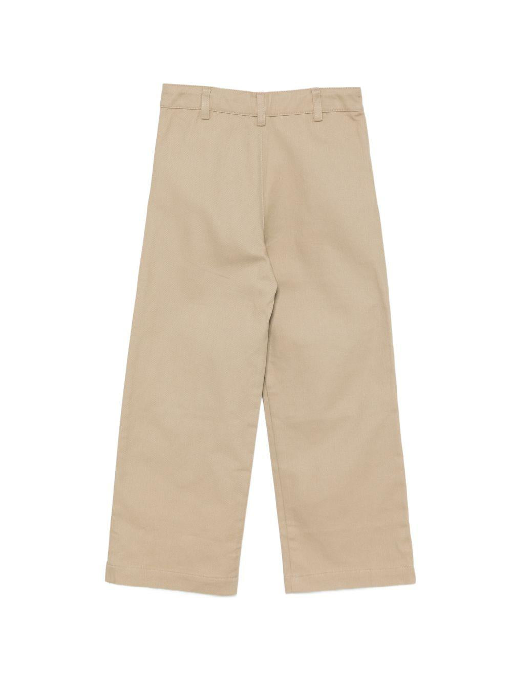 Pantaloni per bambino Roberto Cavalli Kids beige con toppa monogramma CBP26093PA MARRONE D. ROBERTO CAVALLI KIDS