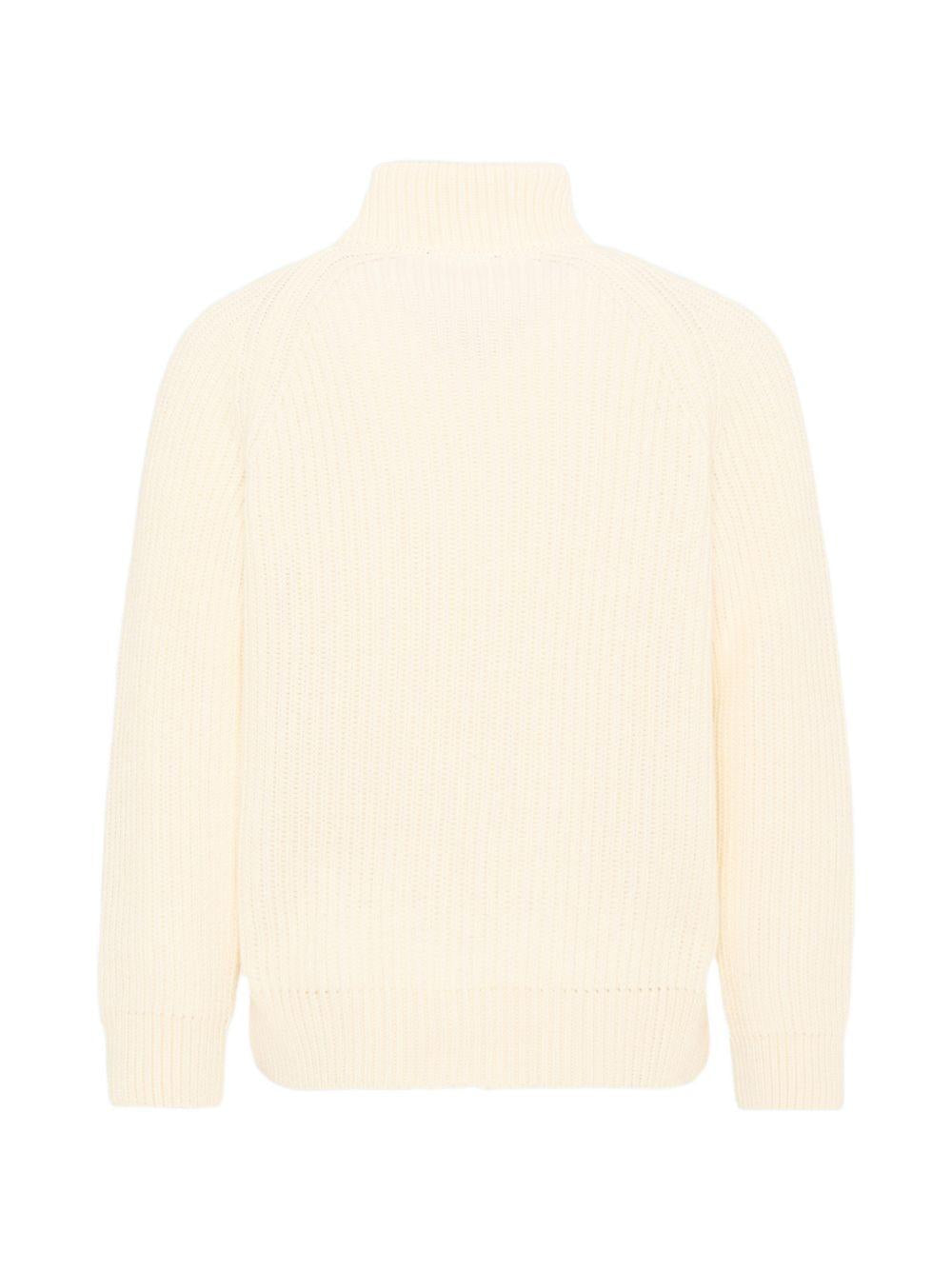 Cardigan per bambino Paul & Shark Kids beige con chiusura con zip WUW009LHE43 10057 PAUL & SHARK KIDS