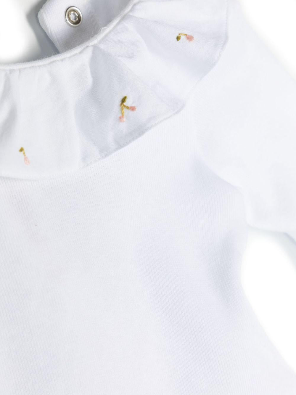 Body per neonata Bonpoint bianco con ricamo ciliegie sul colletto PEXUNKN0701 101 BONPOINT KIDS