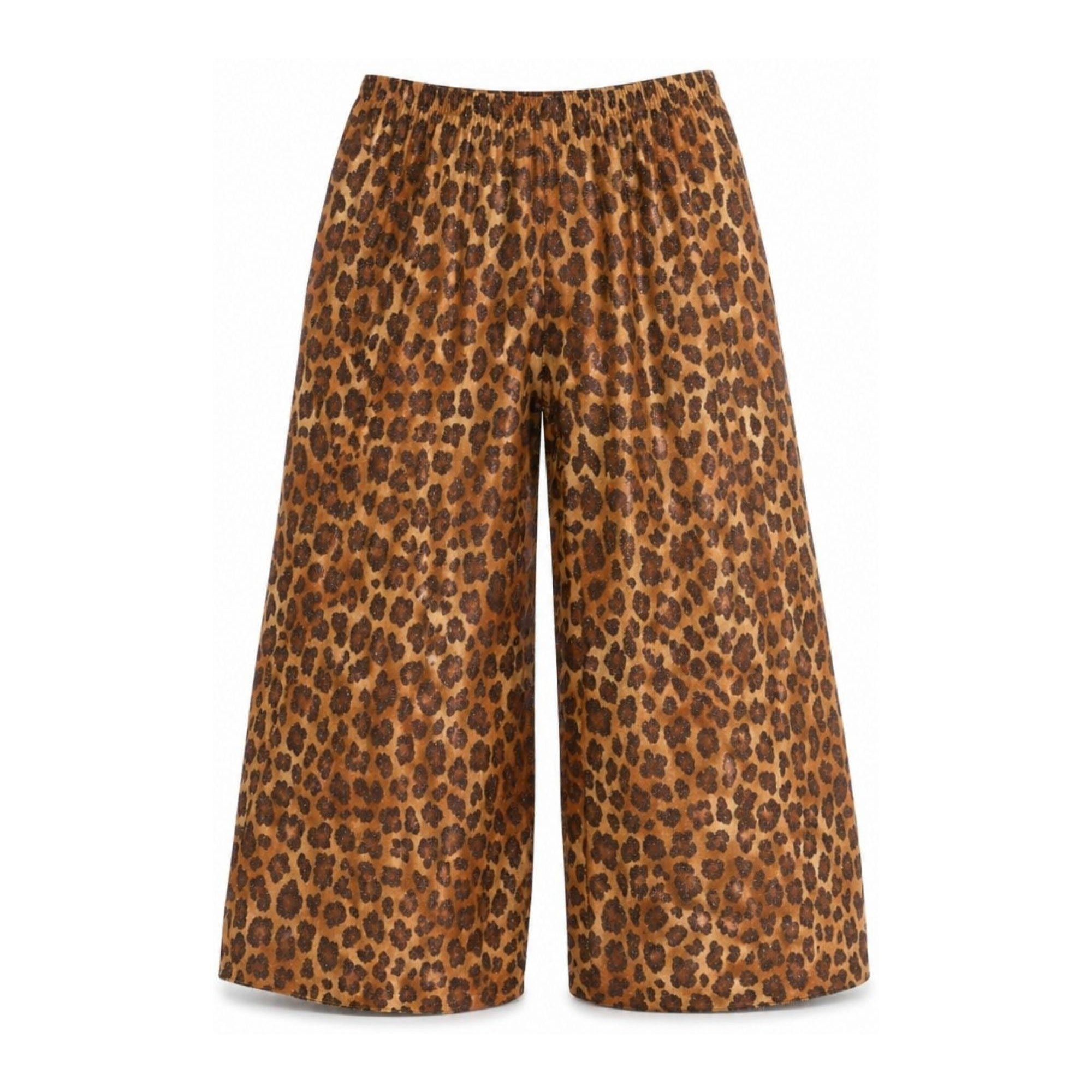 Pantaloni per bambina MC2 Saint Barth Kids marrone con stampa animalier AML0003 00520L MC2 ST. BARTH KIDS