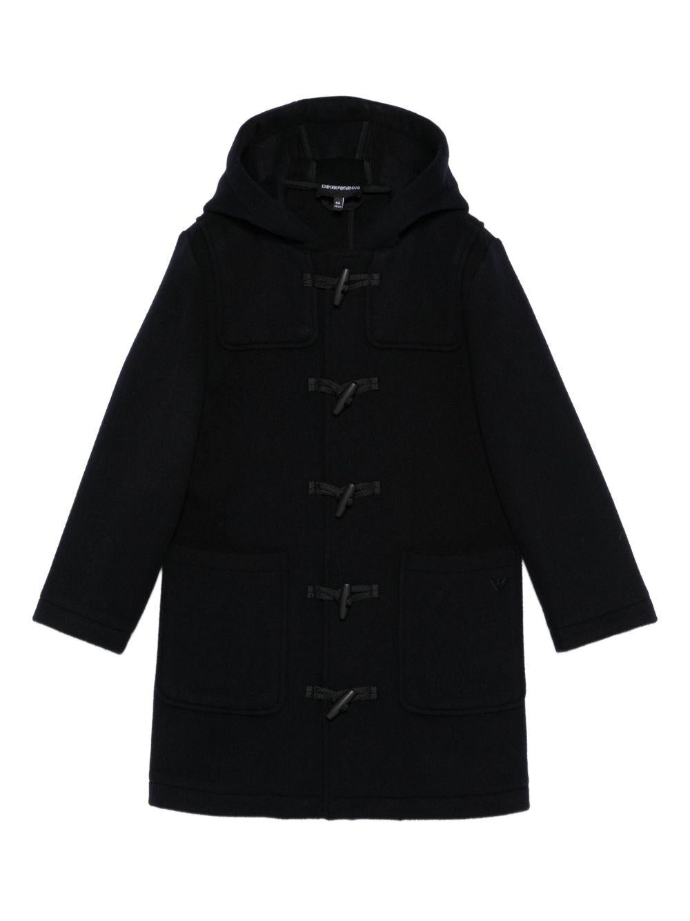 Cappotto per bambino Emporio Armani Kids blu navy con cappuccio EB000493 AF16038 UB118 EMPORIO ARMANI KIDS