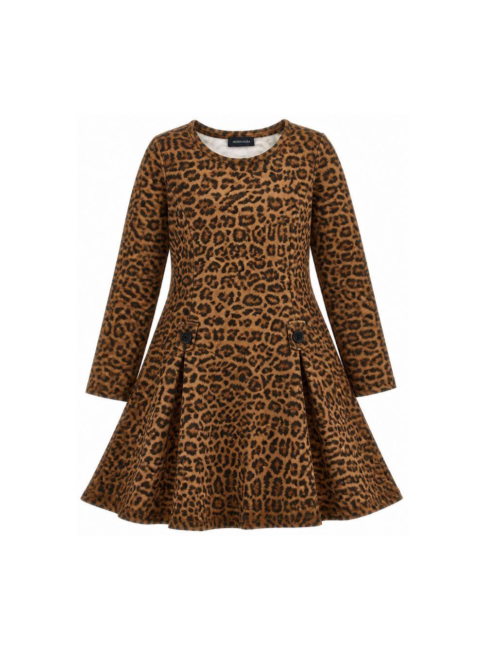 Abito per bambina Monnalisa Kids animalier con stampa leopardata 41H902 8624 0080 MONNALISA KIDS