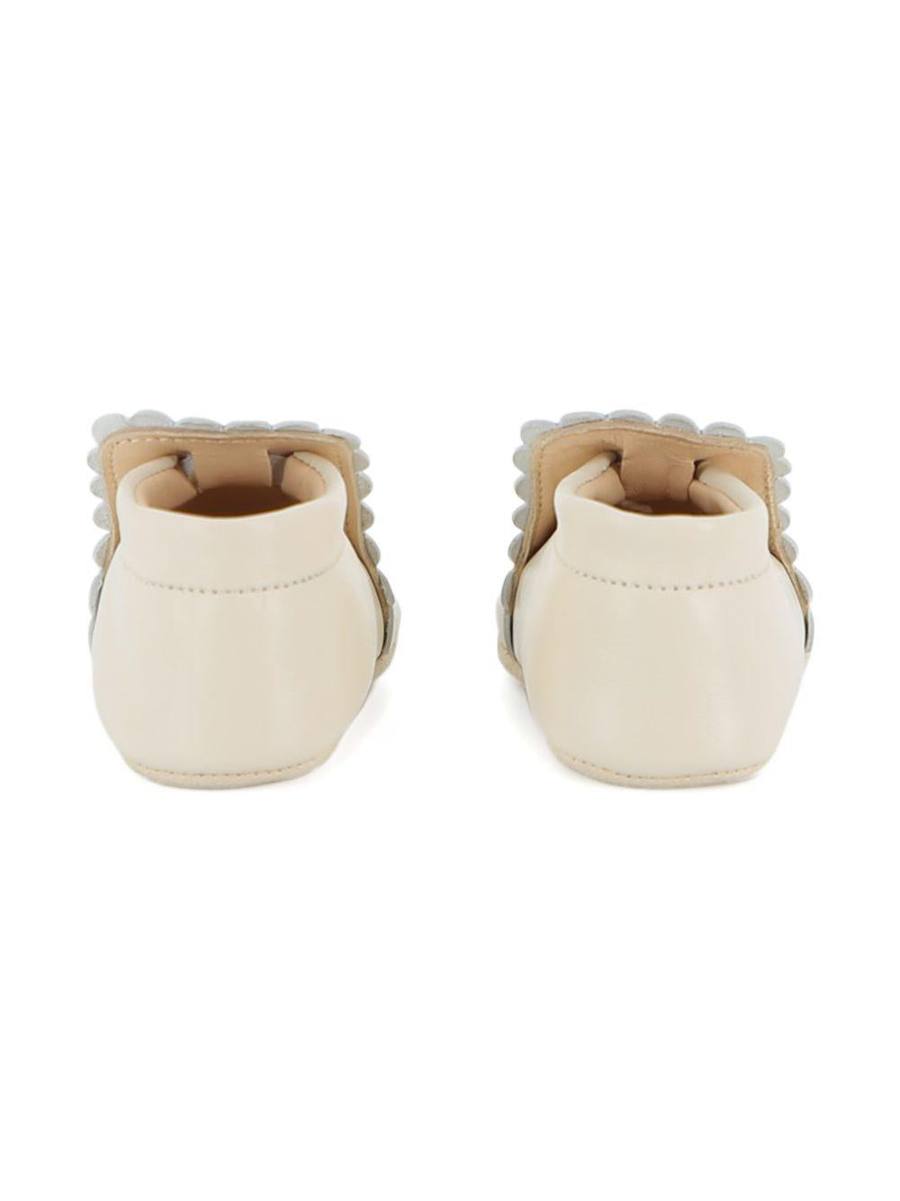 Scarpine primi passi per neonata Chloé Kids beige con ricamo con logo C20944 117 CHLOE' KIDS