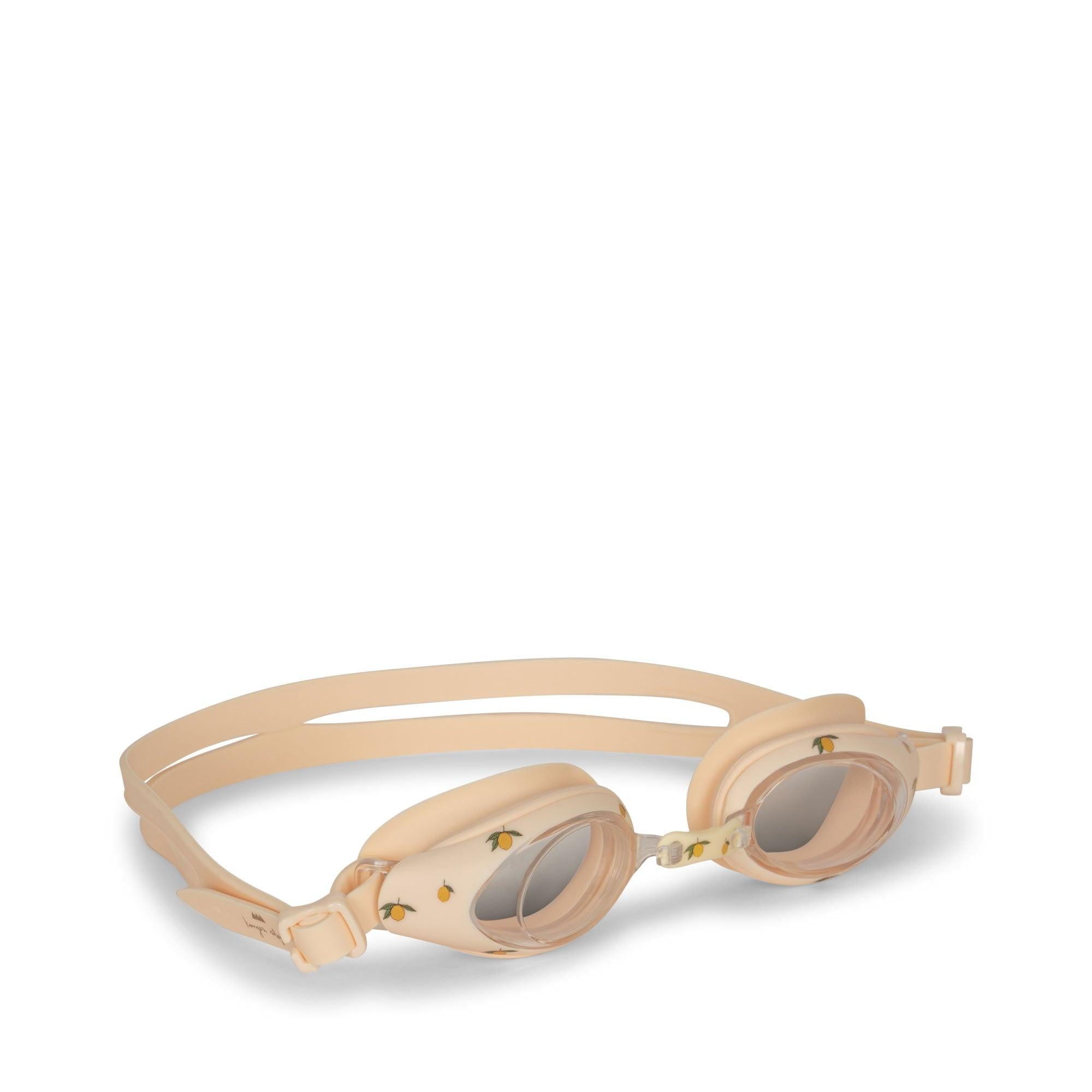 Occhiali da nuoto Marley per bambini Konges Slojd beige con stampa limoni all-over KS100967 LEMON KONGES SLOJD