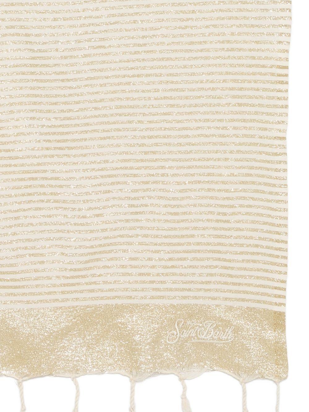 Telo mare MC2 Saint Barth beige con motivo a righe FOUT016 09141L MC2 ST. BARTH KIDS