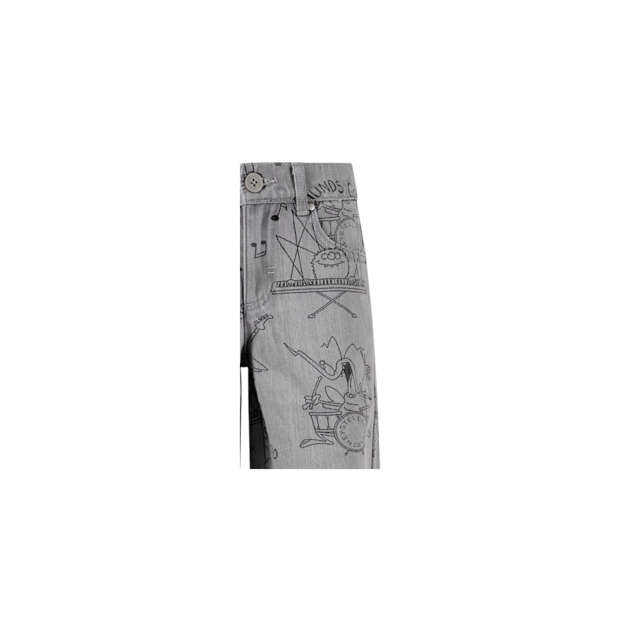 Jeans per bambino Stella McCartney Kids grigi con stampa grafica TY6P10 Z3544 909NE STELLA McCARTNEY KIDS