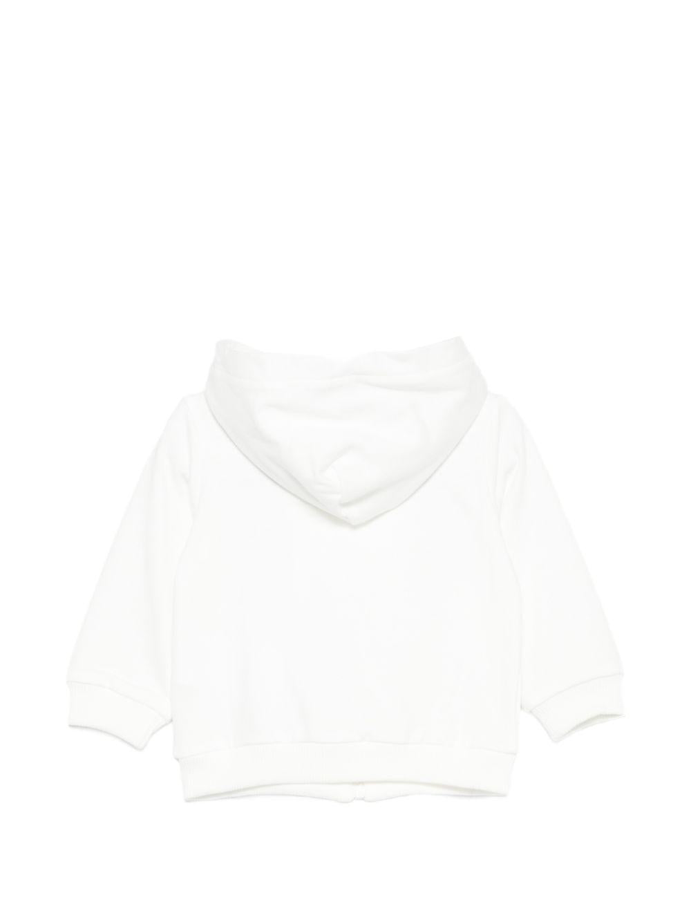 Felpa per neonati Moschino Kids bianca con stampa orsetto sul davanti MUF06ALCA19 10063 MOSCHINO KIDS