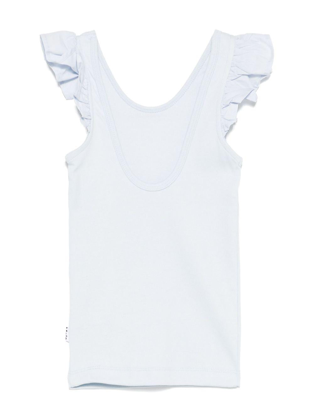 Top per bambina Molo azzurro con ruches e scollo ampio 2S25A106 5467 MOLO