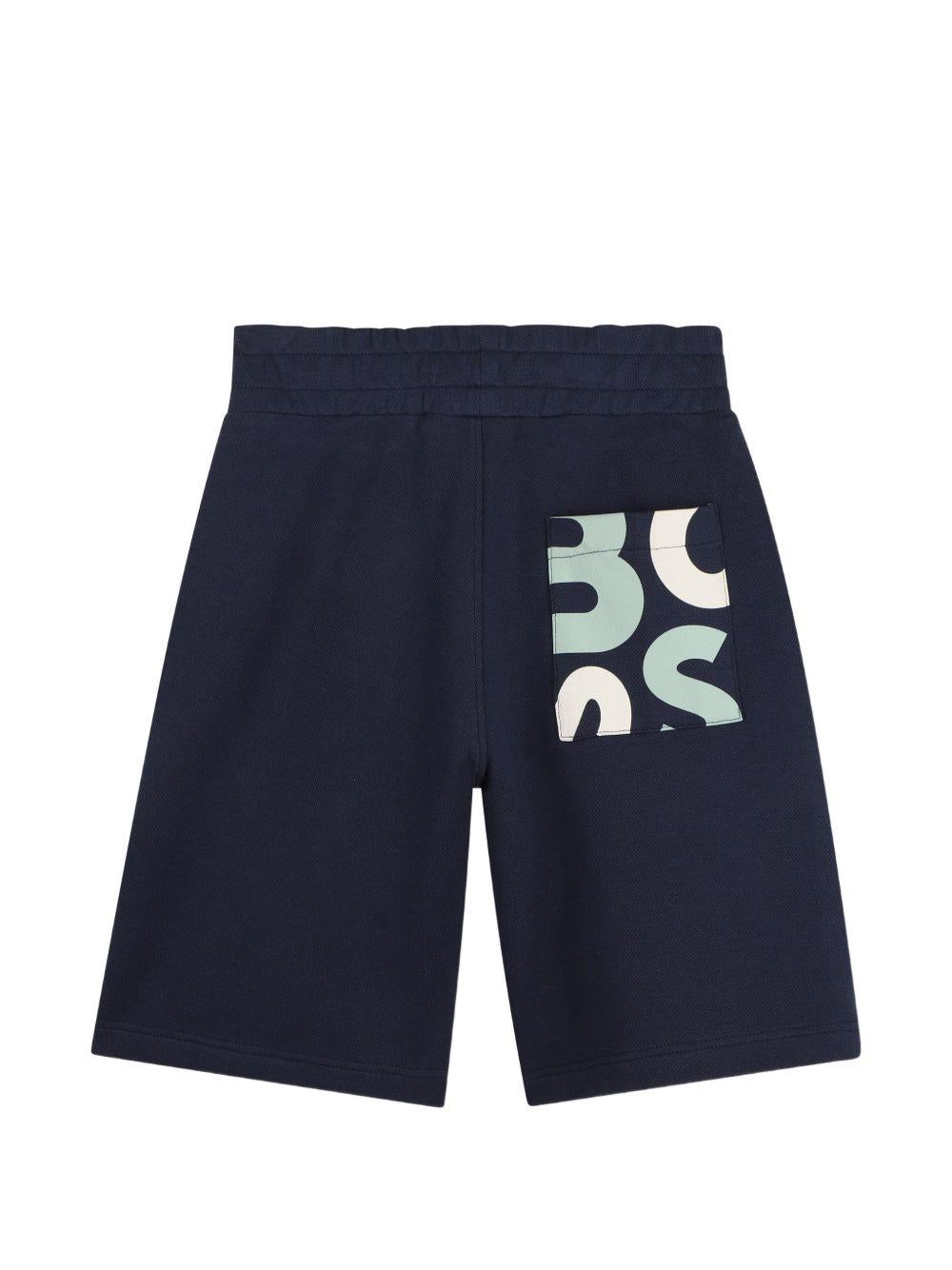Shorts per bambino Boss Kids blu navy con dettaglio logo J52930 849 BOSS KIDS