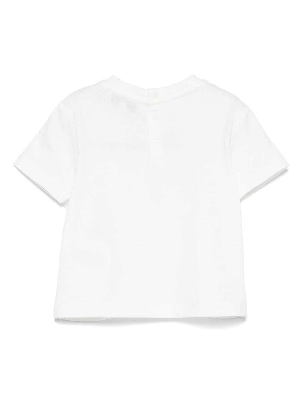 T-shirt per neonato Emporio Armani Kids bianca con logo aquila sul davanti EB000419 AF15013 M0134 EMPORIO ARMANI KIDS