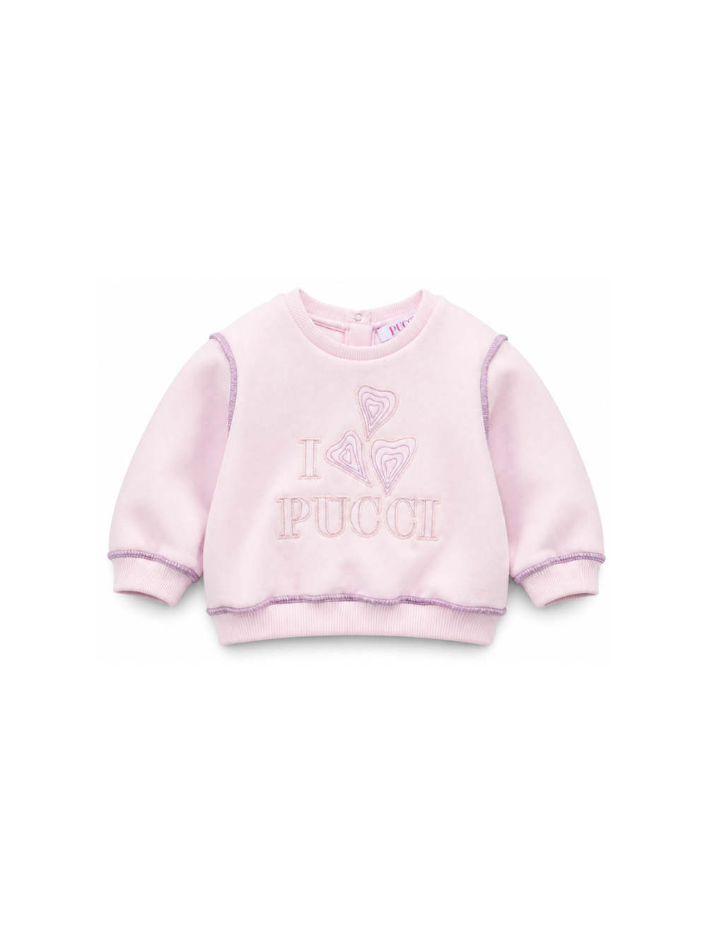 Felpa per neonata Emilio Pucci Kids rosa con ricamo logo PZ4020 Z3183 51S EMILIO PUCCI KIDS