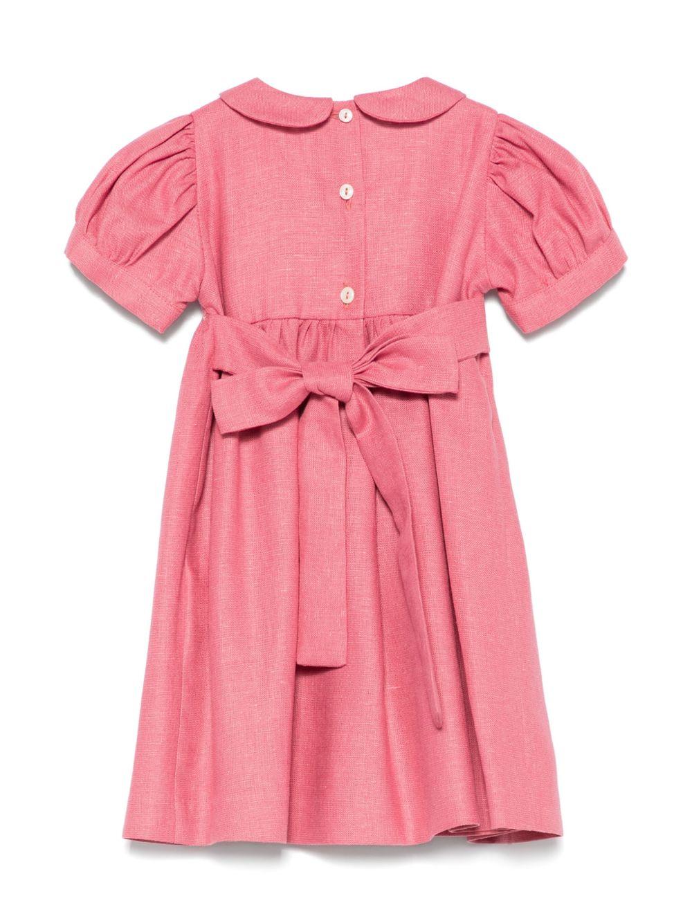Abito per neonata Mariella Ferrari rosa con inserto con punto smock ATC3 052 MARIELLA FERRARI