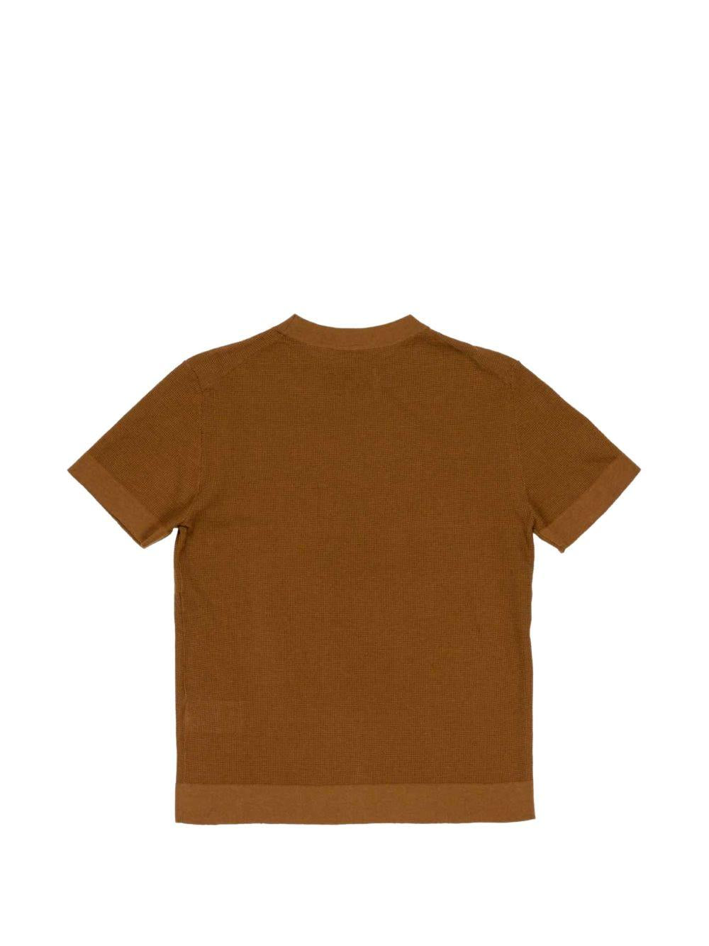T-shirt per bambino Paolo Pecora Kids marrone con motivo a nido d'ape PP4179 CAFFE PAOLO PECORA KIDS