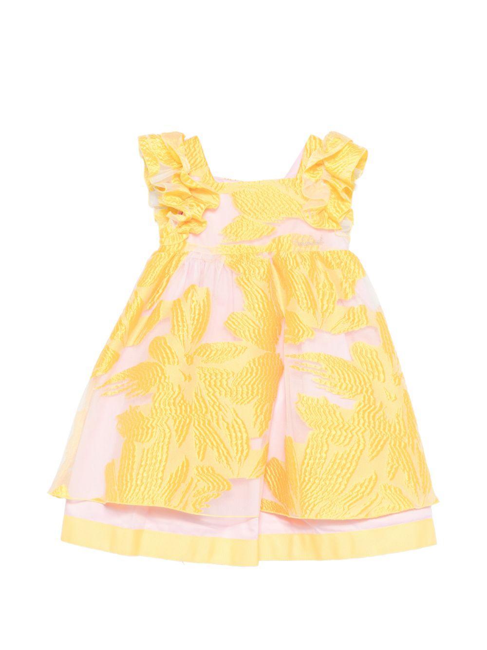 Abito per bambina Mi Mi Sol giallo con bretelle con ruches MFAB764TS1090 YLW MIMISOL KIDS