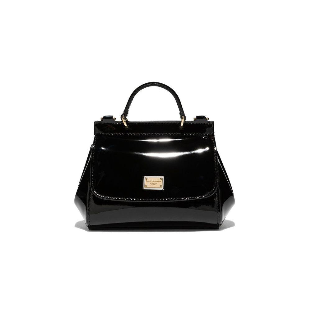 Borsa per bambina Dolce & Gabbana Kids nera con placca con logo EB0003 A1067 80999 DOLCE & GABBANA KIDS