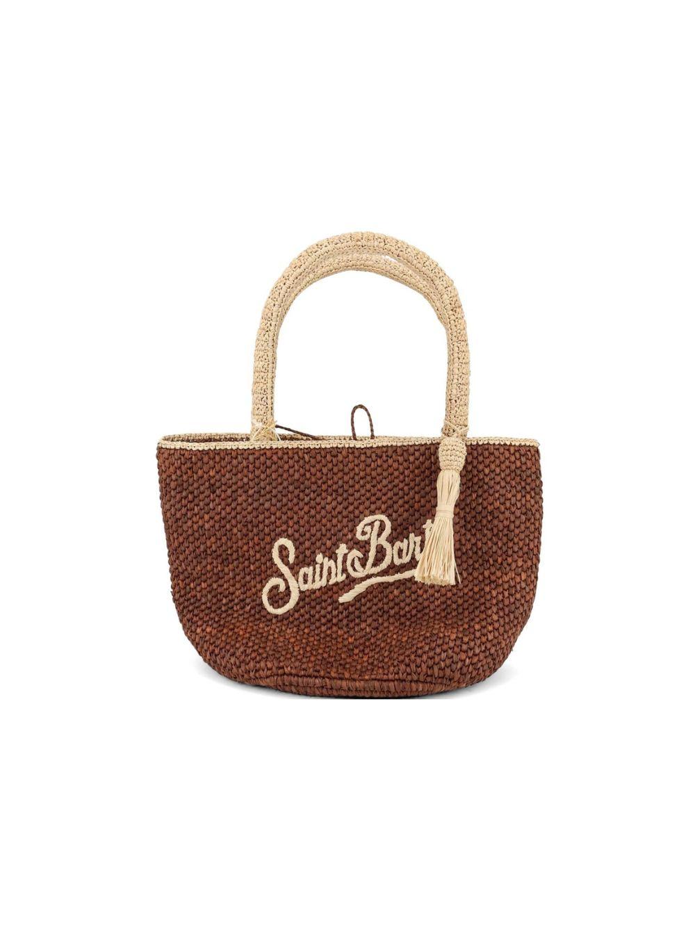 Borsa Marcy MC2 Saint Barth marrone con ricamo logo MARR001 00220L MC2 ST. BARTH KIDS