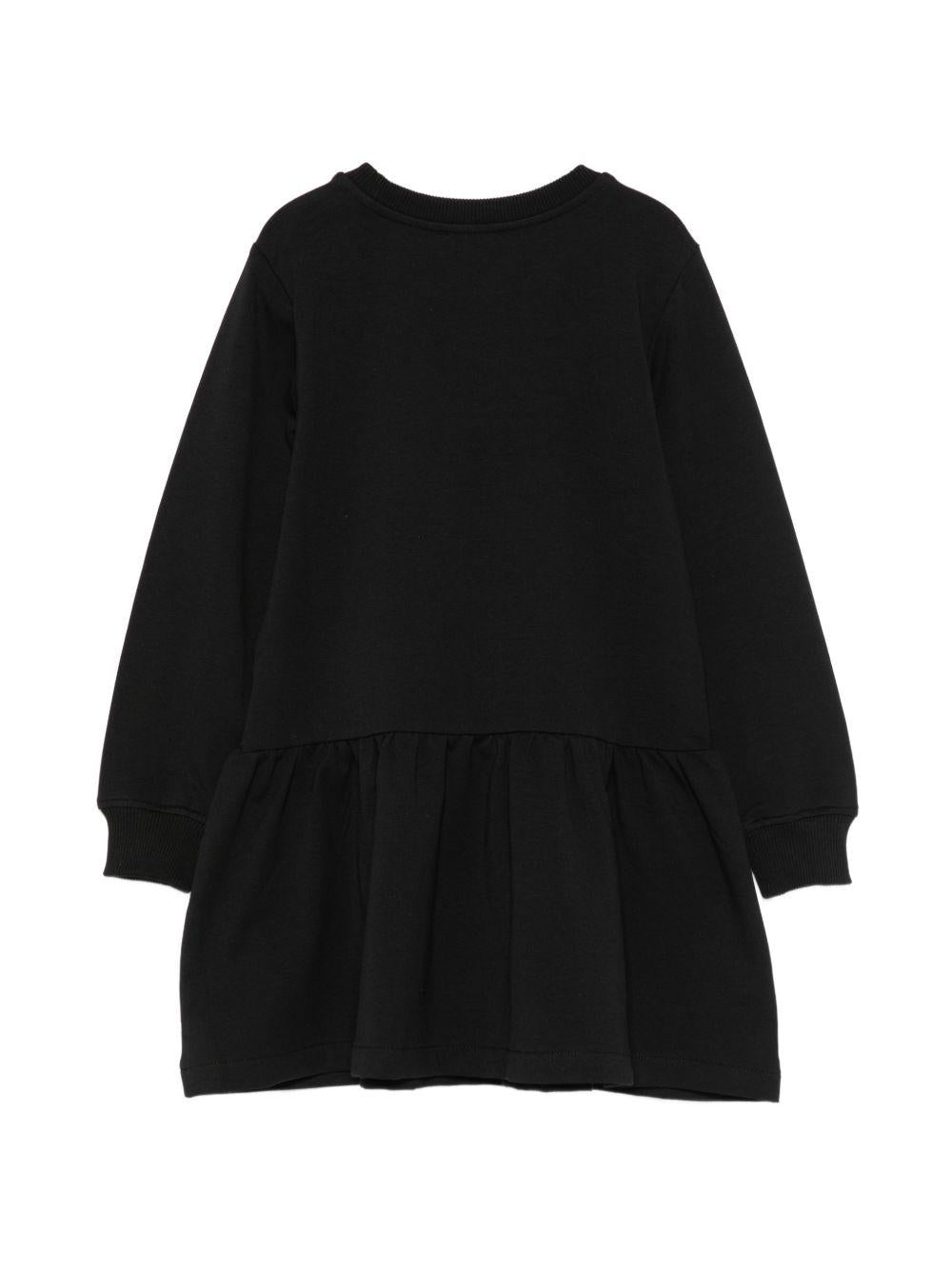 Abito per bambina Moschino Kids nero con dettaglio Teddy Bear HAV0H7LDA63 60100 MOSCHINO KIDS