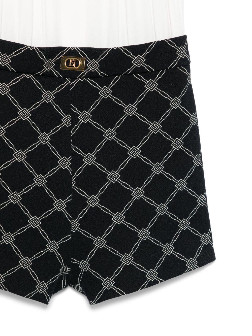 Tuta corta per bambina Elisabetta Franchi La Mia Bambina bianco con logo jacquard EFTA1000GA018 D388 ElISABETTA FRANCHI