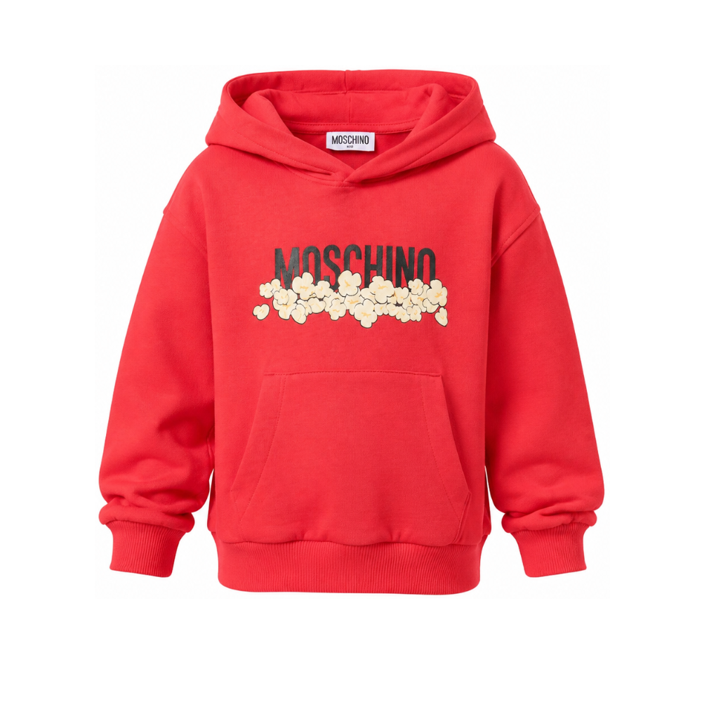 Felpa per bambini Moschino Kids rossa con stampa grafica HUF09ZLCA83 50109 MOSCHINO KIDS