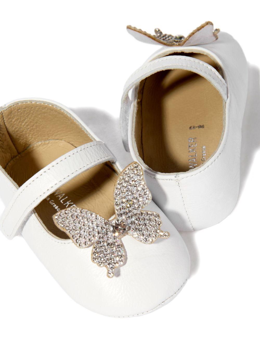 Ballerine per neonata BabyWalker bianche con farfalle PB1654 WHITE BABYWALKER KIDS