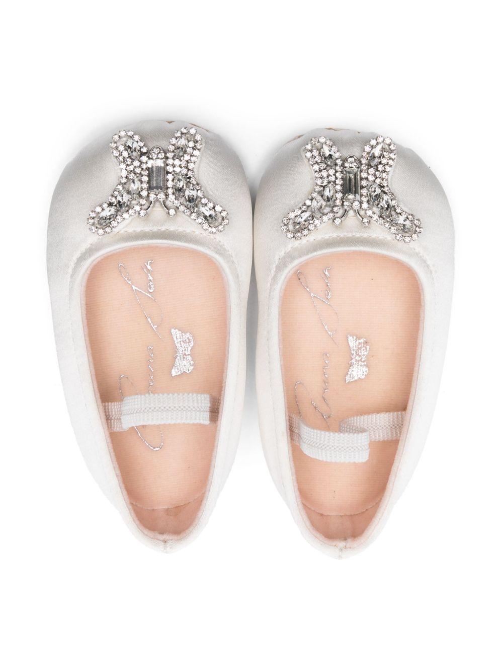 Scarpe primi passi per neonata Aruna Seth Odette bianco con decorazione in cristalli ODETTE 020 ARUNA SETH KIDS