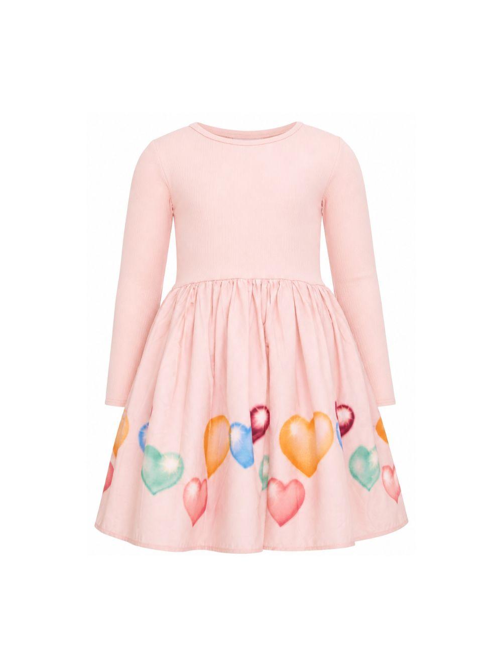 Vestito per bambina Molo Kids rosa con stampa grafica cuori 2W26E203 5745 MOLO KIDS