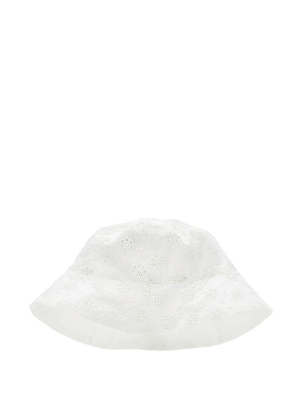 Cappello bucket per bambina Monnalisa bianco con motivo a fiori 17G004 7043 0099 MONNALISA