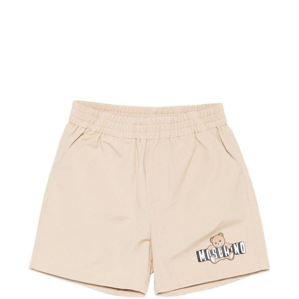 Shorts per neonati Moschino Kids beige con logo sul davanti MUQ01NLLA14 20829 MOSCHINO KIDS
