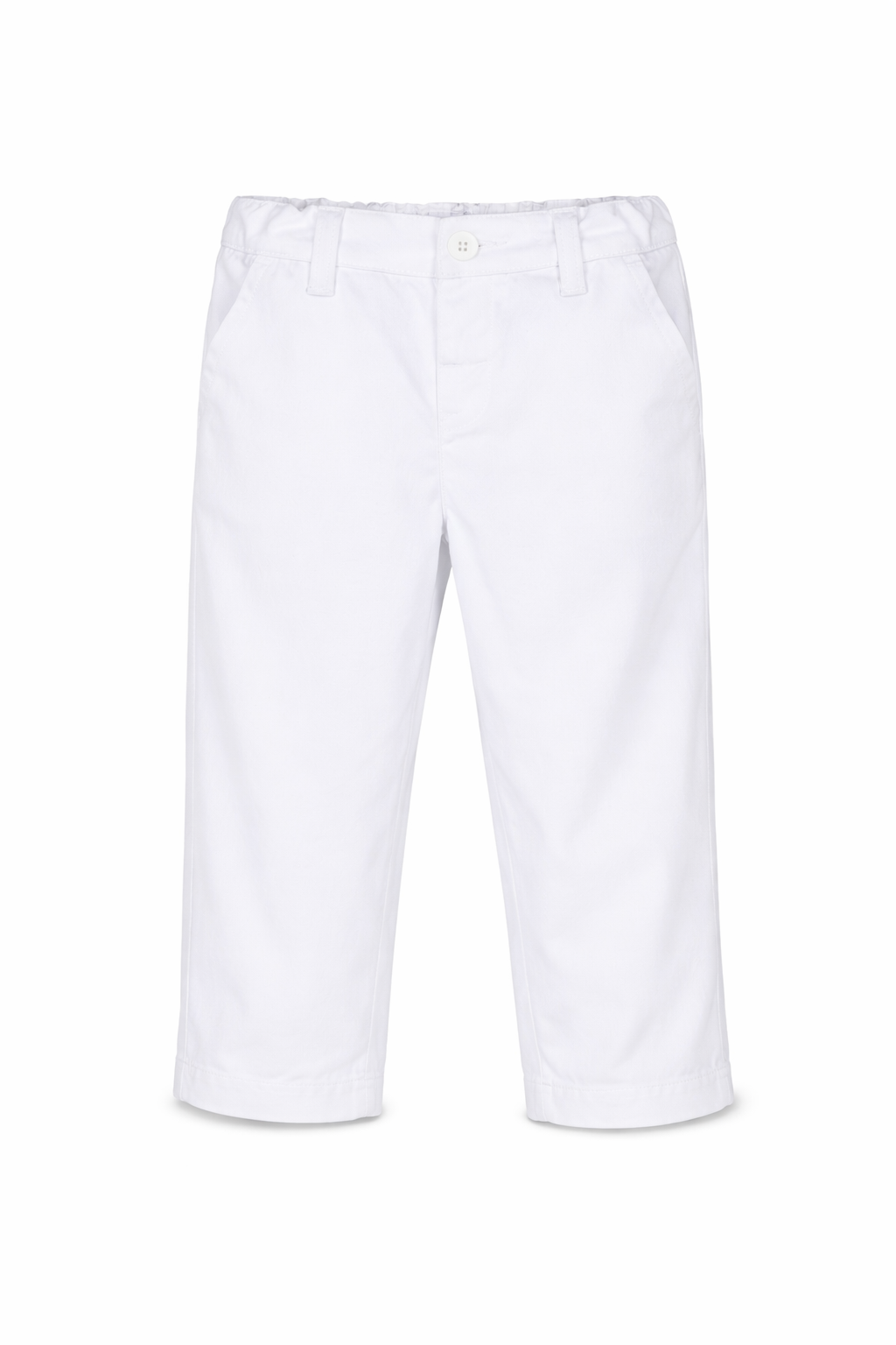 Pantaloni per neonato Emporio Armani Kids bianchi con placca logo 8NHP60 4N6YZ 0100 EMPORIO ARMANI KIDS