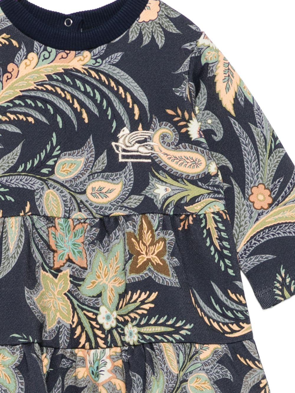 Abito per neonata Etro Kids blu con stampa paisley GZ1010 Z4083 617NO ETRO KIDS