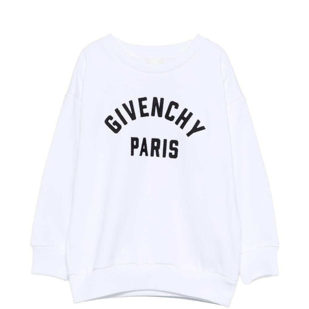 Felpa per bambino Givenchy Kids bianca con logo sul davanti H31214 10P GIVENCHY KIDS