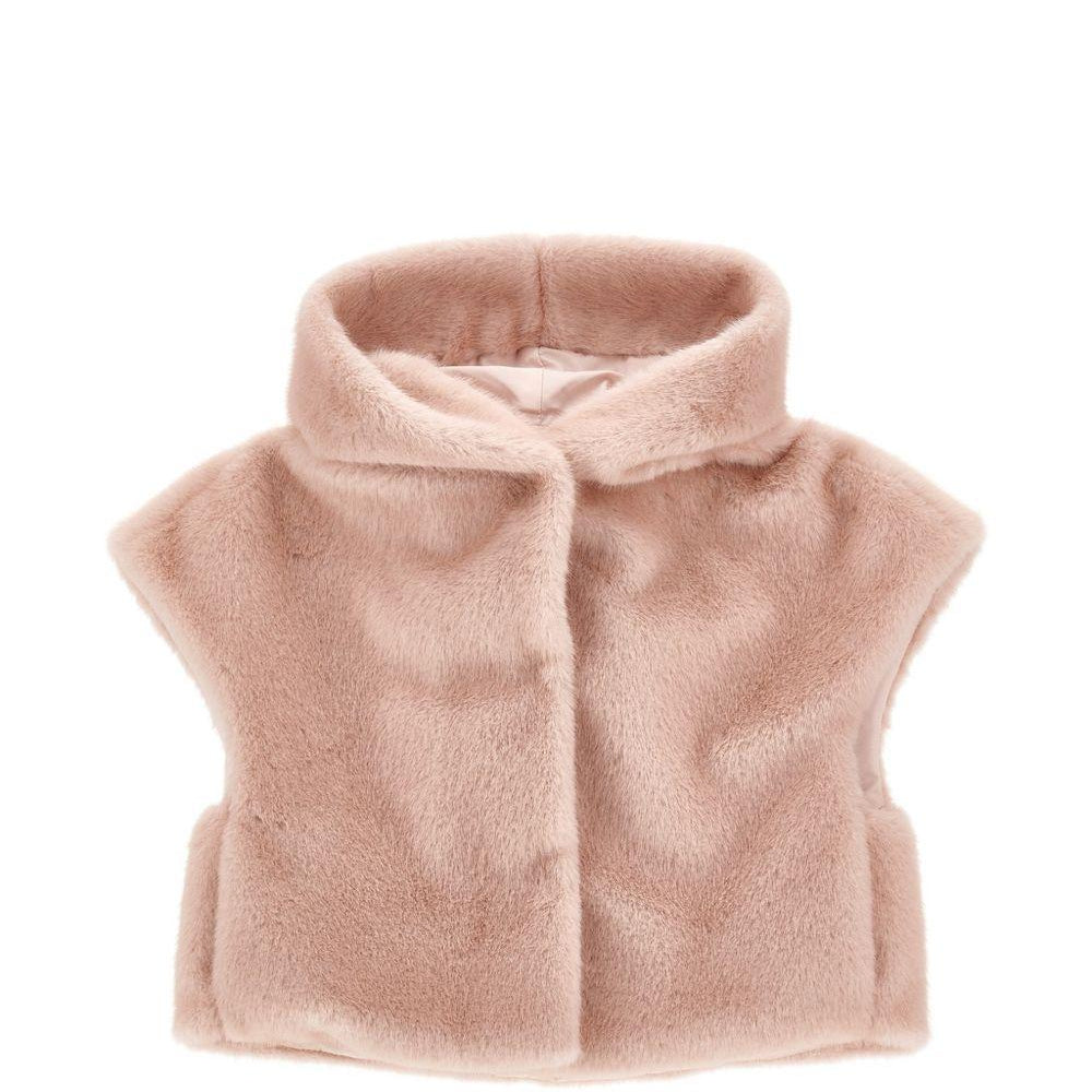 Gilet per bambina Monnalisa Kids rosa con design in pelliccia sintetica 17H105 8034 0091 MONNALISA KIDS