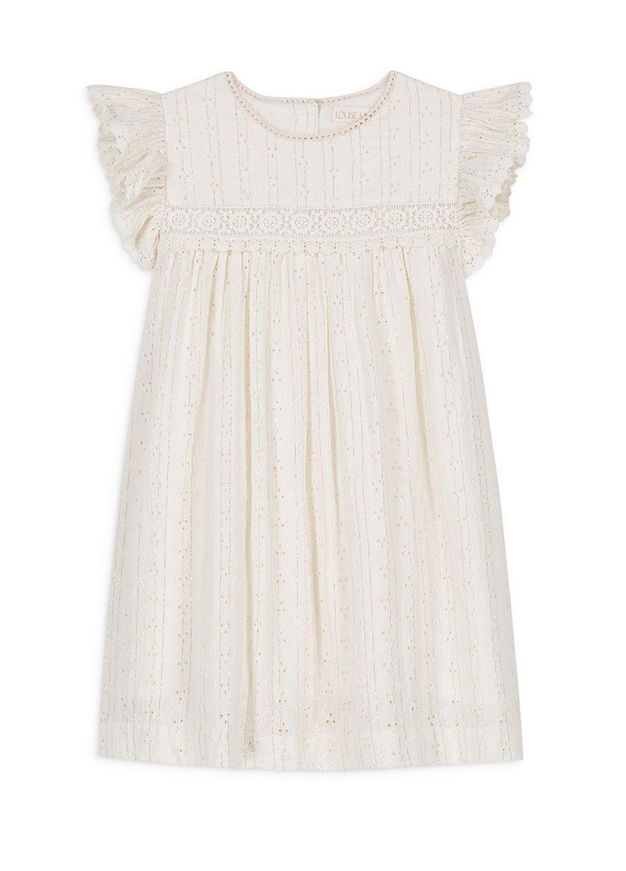 Abito per bambina Louise Misha Kids bianco con ricamo all-over GRI-S25-S0146 CREAM LOUISE MISHA