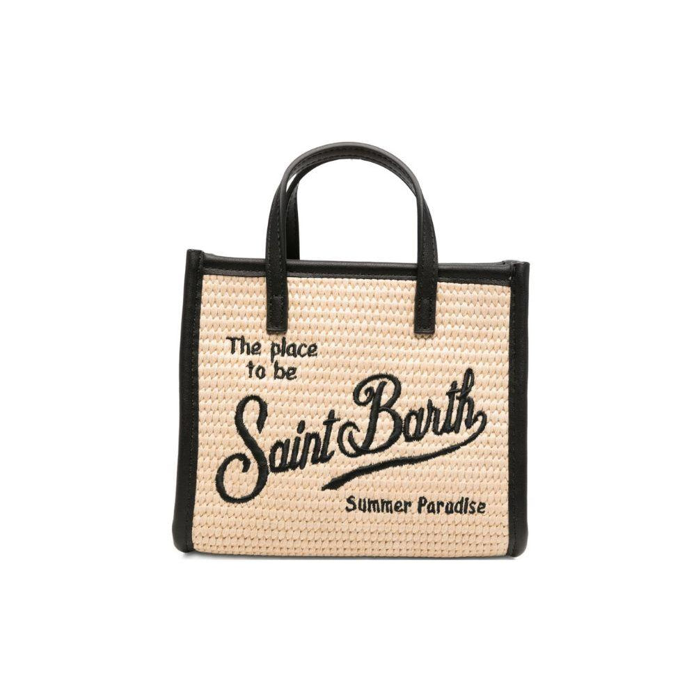 Borsa Vivian MC2 Saint Barth beige con logo ricamato sul davanti VVID001 00421L MC2 ST. BARTH KIDS